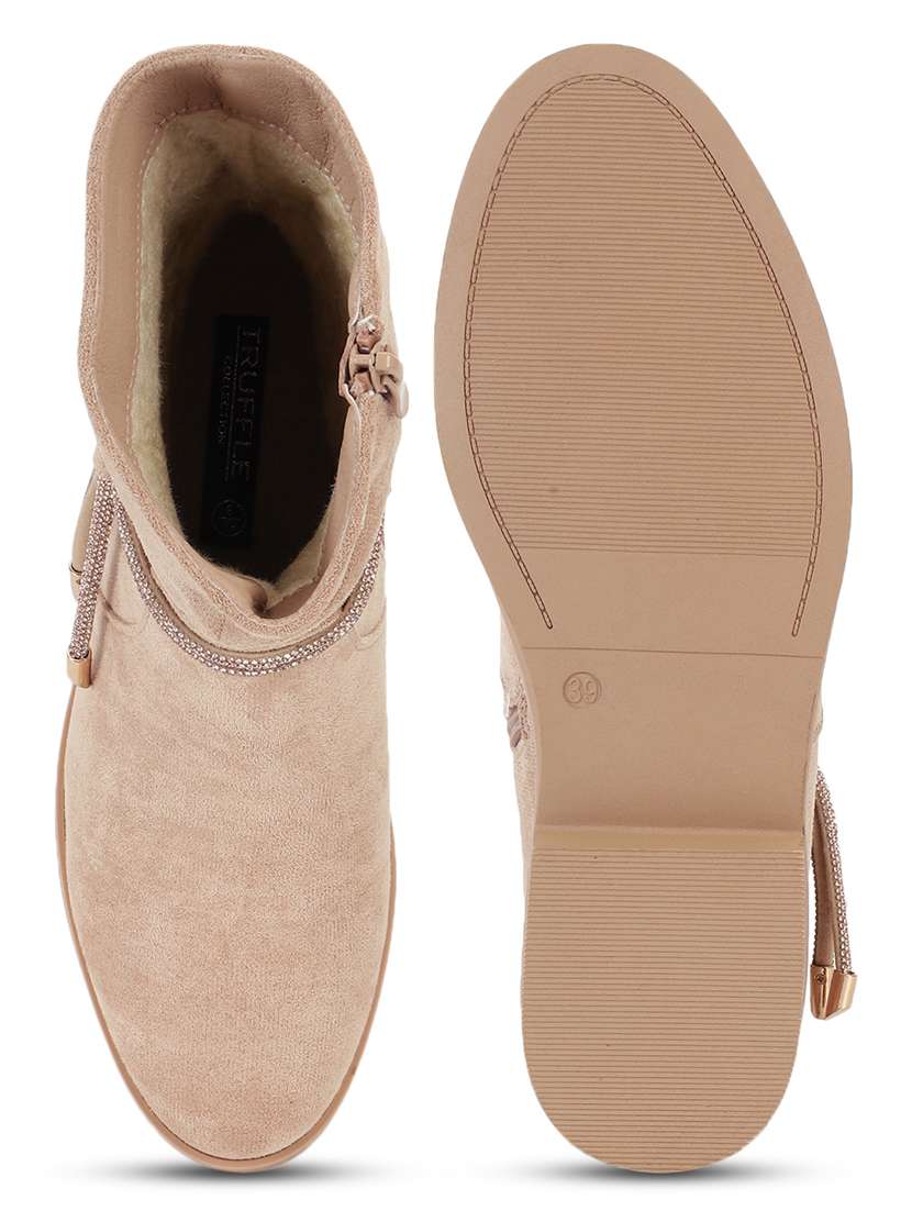 women solid ankle length boots - 21539190 -  Standard Image - 4