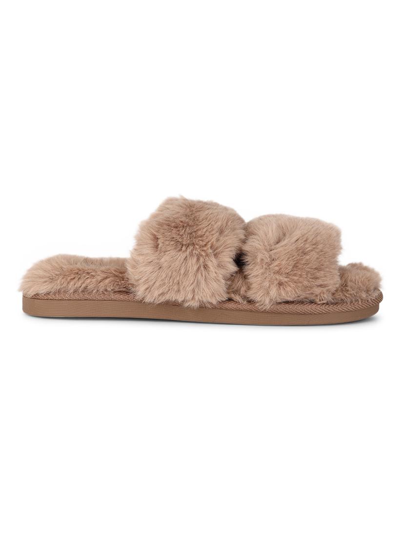 women solid brown slides - 21539208 - Standard Image - 1