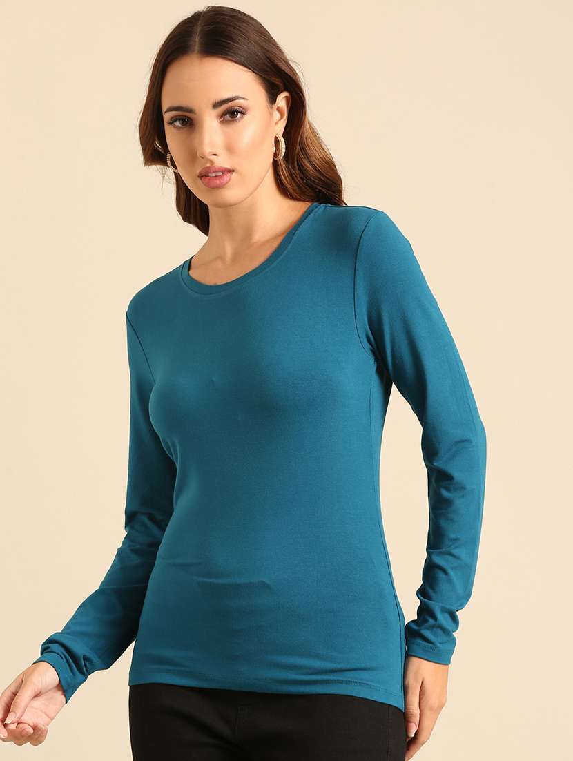women round neck plain t-shirt - 21539434 -  Standard Image - 1