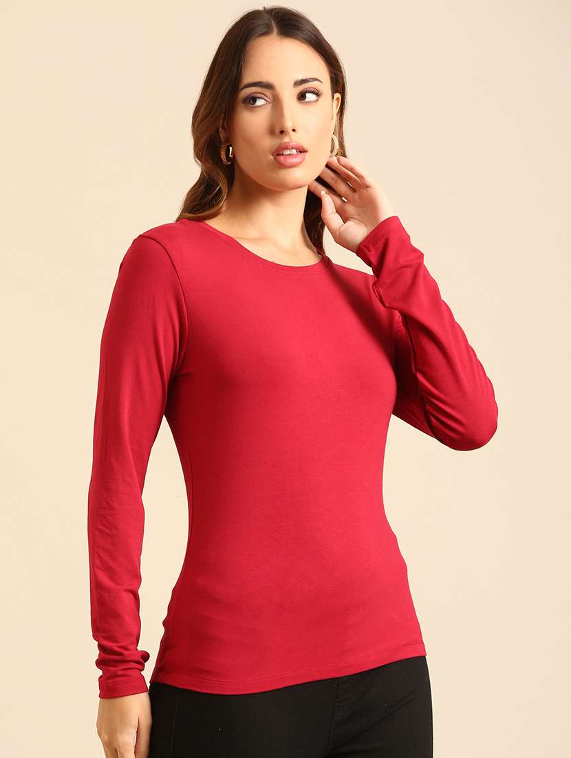 women round neck plain t-shirt - 21539438 -  Standard Image - 1