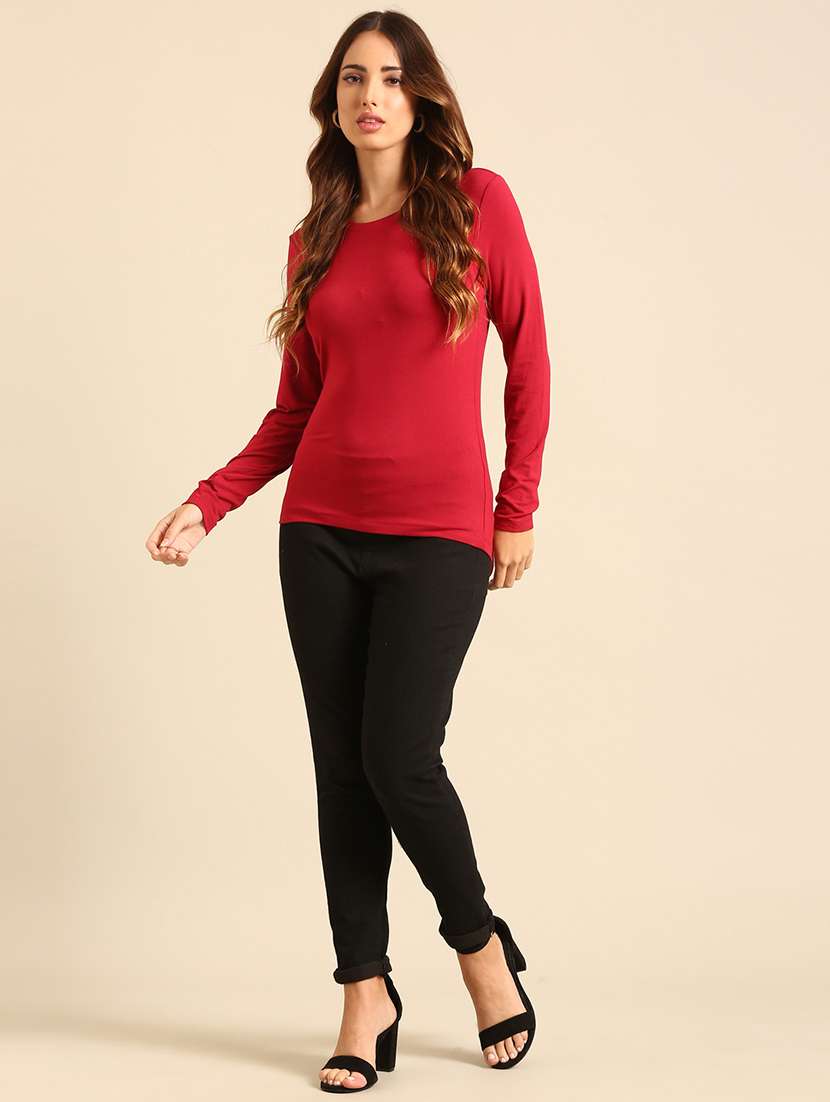 women round neck plain t-shirt - 21539438 -  Standard Image - 4