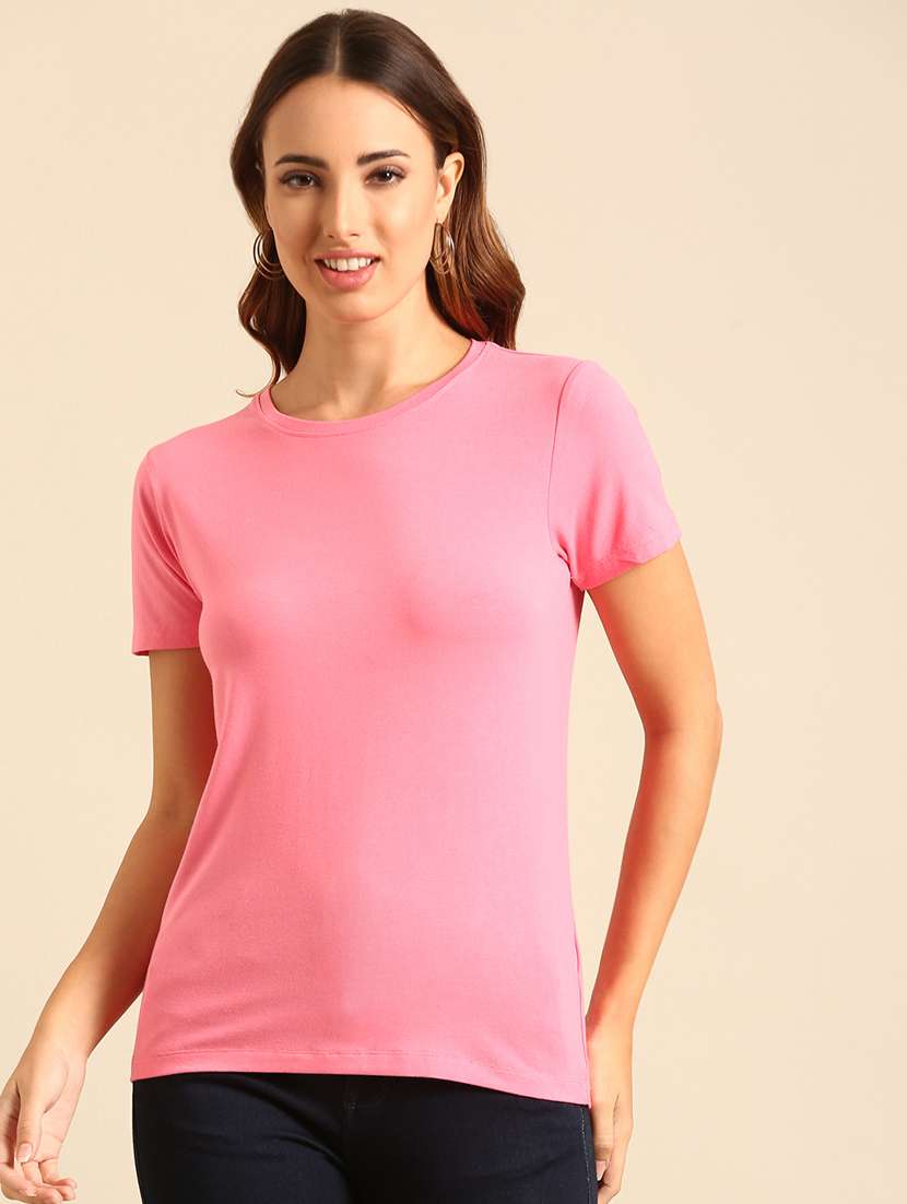 women round neck plain t-shirt