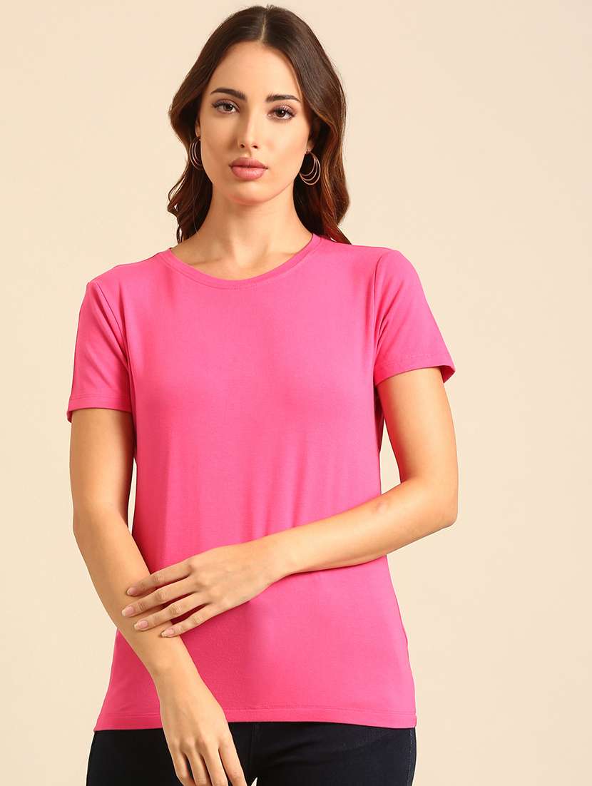 women round neck plain t-shirt