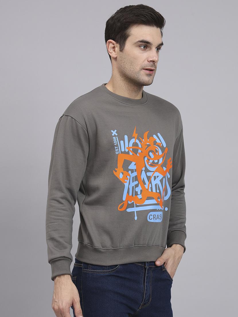 men long sleeves front print sweatshirt - 21539501 - Standard Image - 1