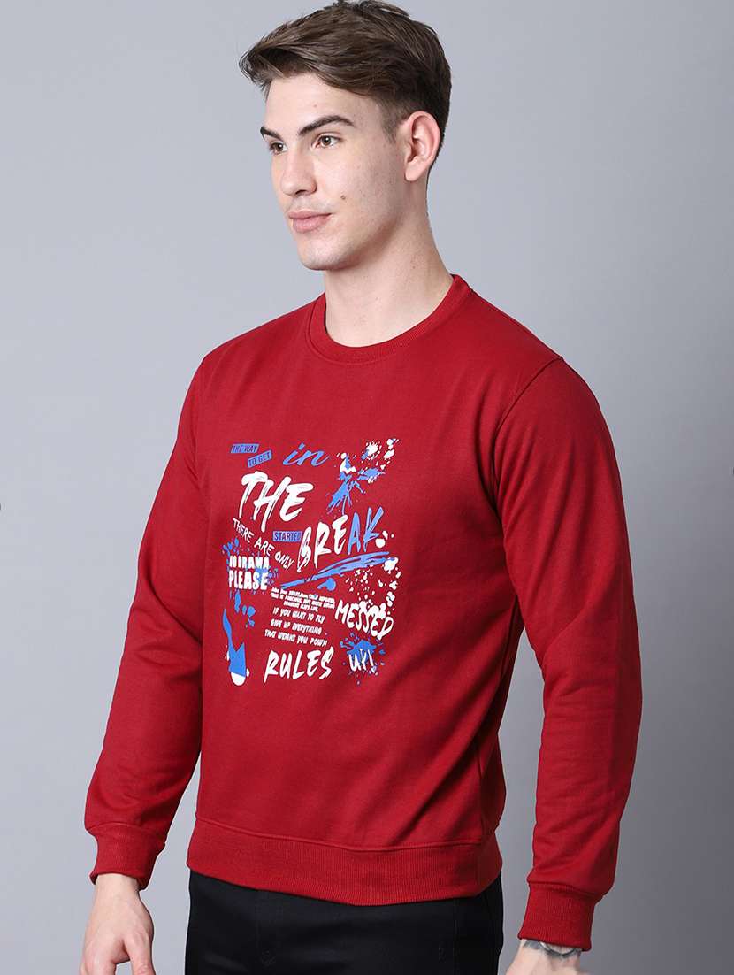 men long sleeves front print sweatshirt - 21539733 - Standard Image - 1