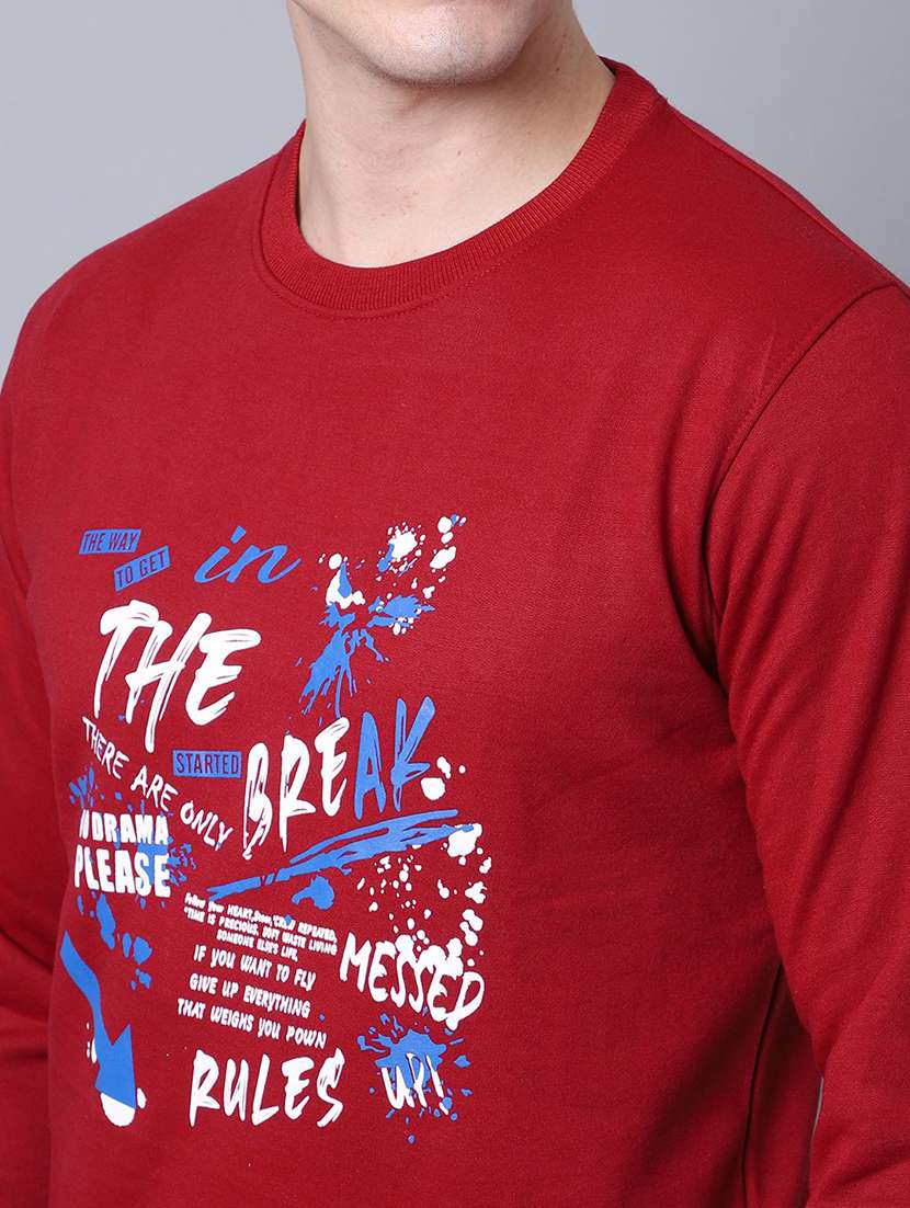 men long sleeves front print sweatshirt - 21539733 - Standard Image - 4