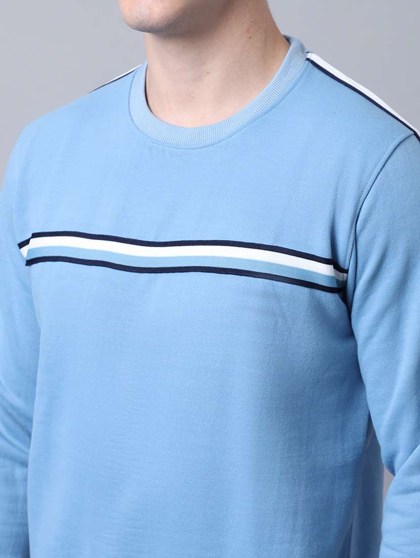 men striped printed round neck sweatshirt - 21539743 -  Standard Image - 4