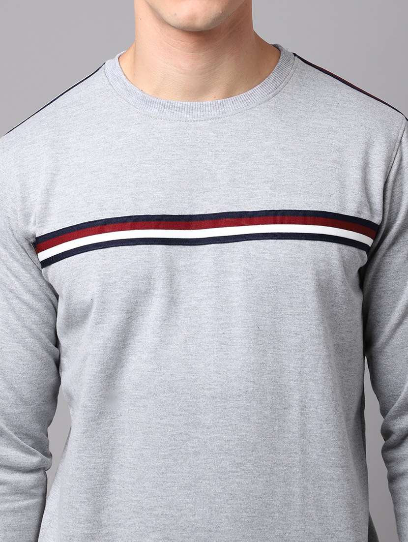men striped printed round neck sweatshirt - 21539846 - Standard Image - 4