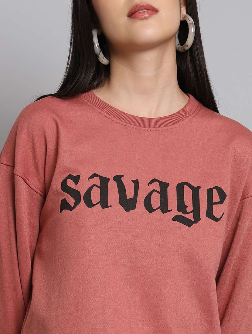 women printed long sleeve sweatshirt - 21539866 - Standard Image - 4