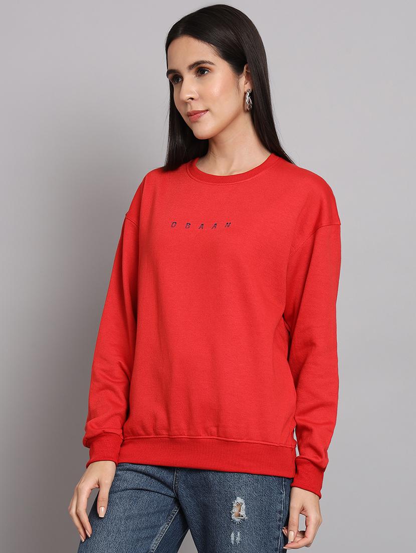 women long sleeves chest print sweatshirt - 21539922 - Standard Image - 1