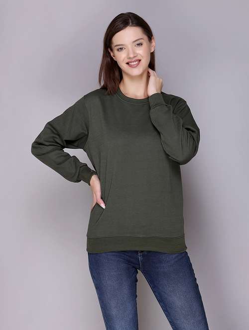 women long sleeves plain sweatshirt - 21539946 -  Standard Image - 0