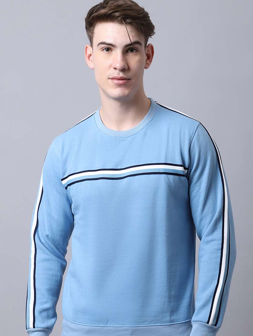 men striped printed round neck sweatshirt - 21539948 - Standard Image - 1