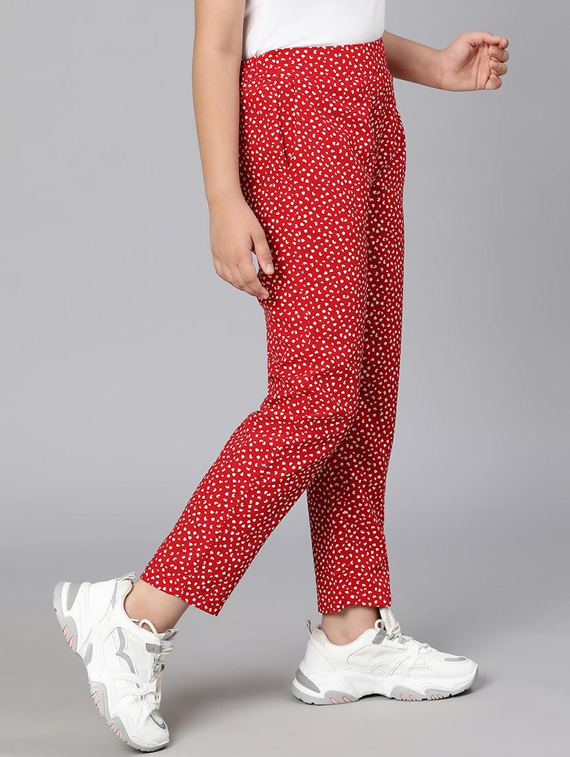 girls red polka dot casual trouser - 21540001 - Standard Image - 1