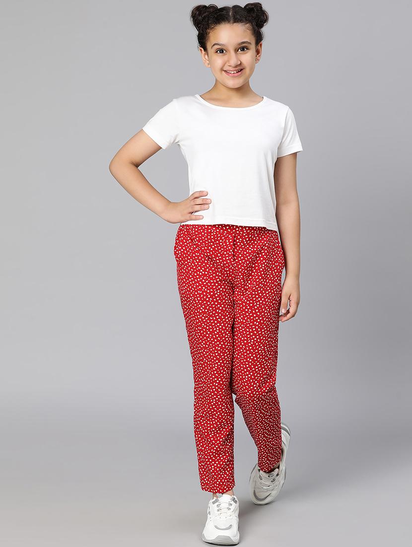 girls red polka dot casual trouser - 21540001 - Standard Image - 4