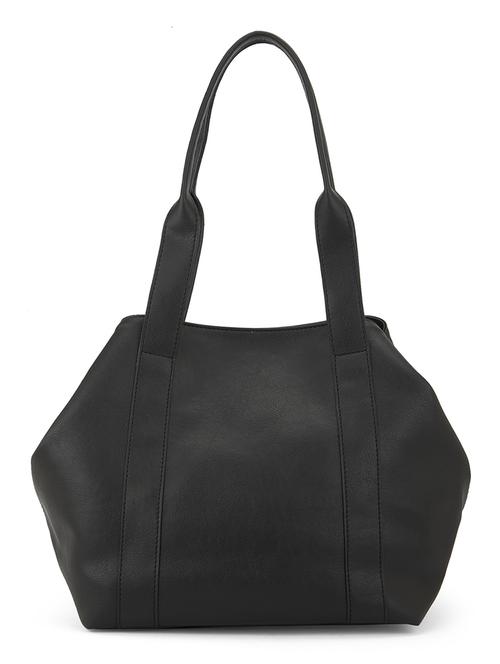 globus women black vegan leather textured shoulder bag - 21541615 -  Standard Image - 0