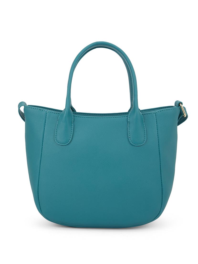 globus women emerald green vegan leather textured curved shape sling bag with adjustable strap - 21541616 - Standard Image - 1