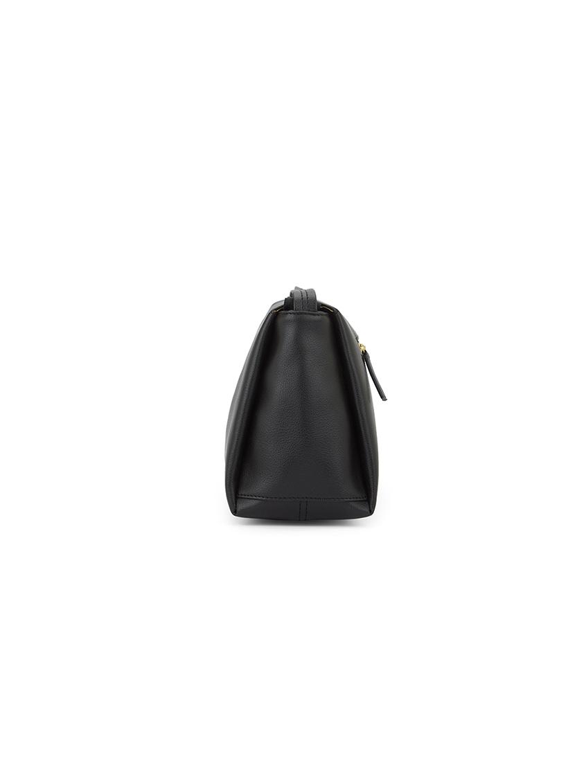 globus women black vegan leather textured rectangular sling bag with adjustable strap - 21541620 - Standard Image - 4