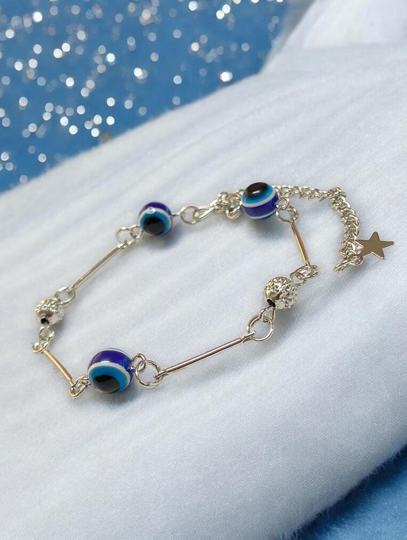 women silver evil eye beaded bracelet - 21541630 - Standard Image - 1