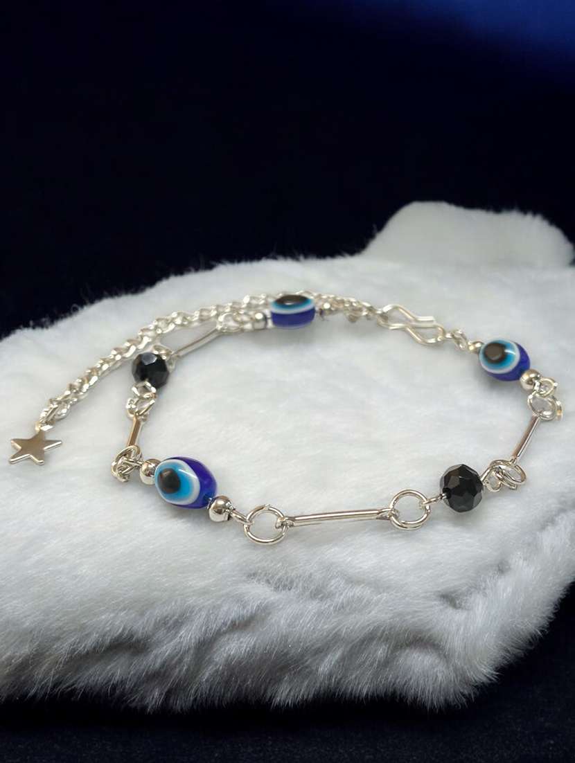 women silver evil eye beaded bracelet - 21541631 - Standard Image - 1