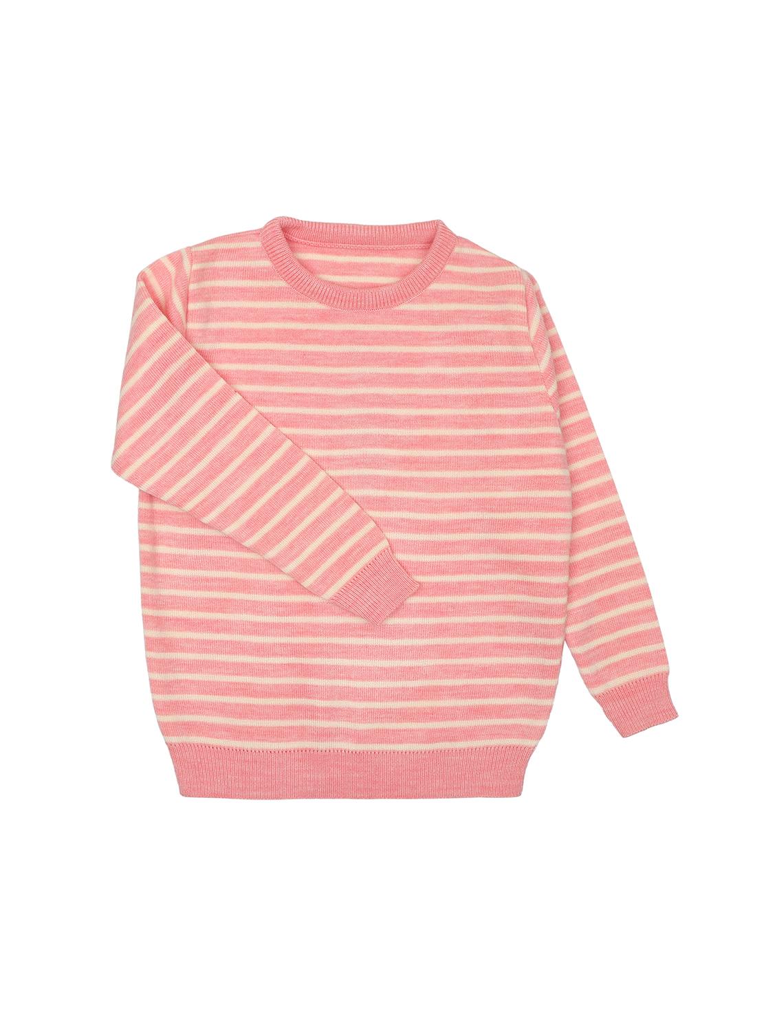 girls self design round neck sweater - 21542479 - Standard Image - 1