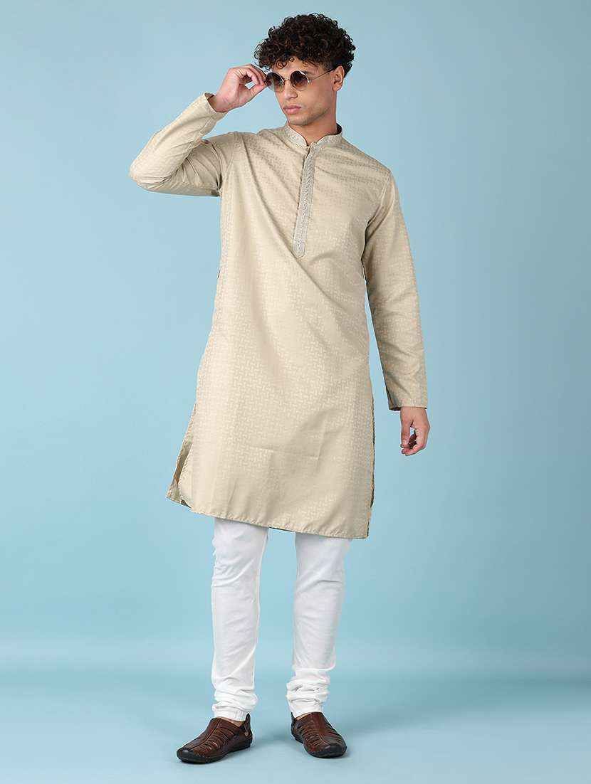 men solid kurta churidar ethnic wear set - 21542529 -  Standard Image - 1