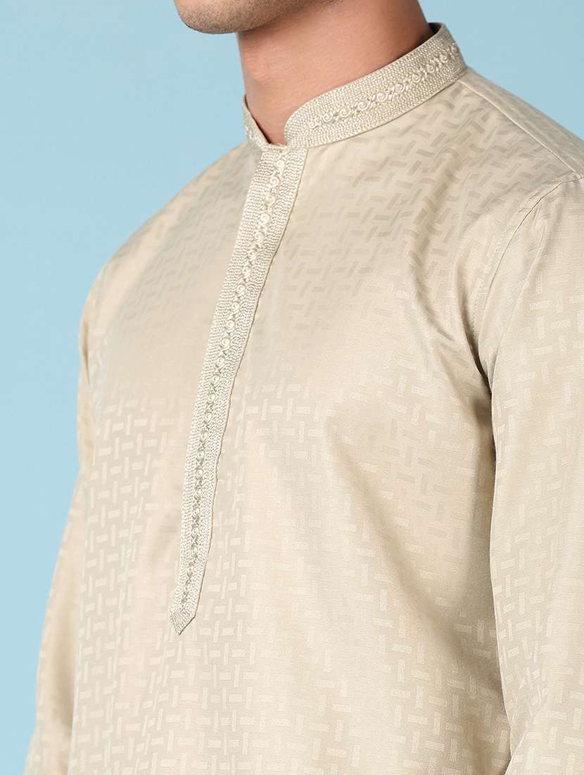 men solid kurta churidar ethnic wear set - 21542529 -  Standard Image - 4