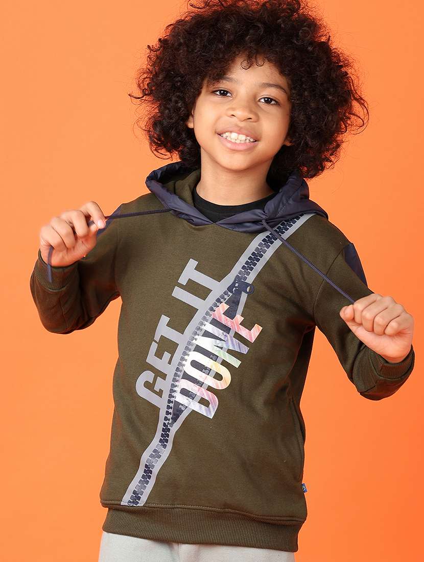 boys front print hooded sweatshirt - 21542531 -  Standard Image - 1