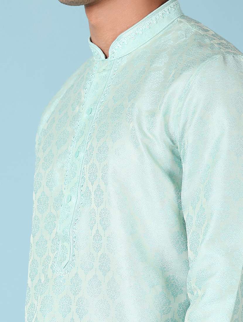 men printed kurta churidar ethnic wear set - 21542550 -  Standard Image - 4