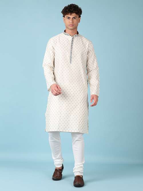 men printed kurta churidar ethnic wear set - 21542551 -  Standard Image - 0