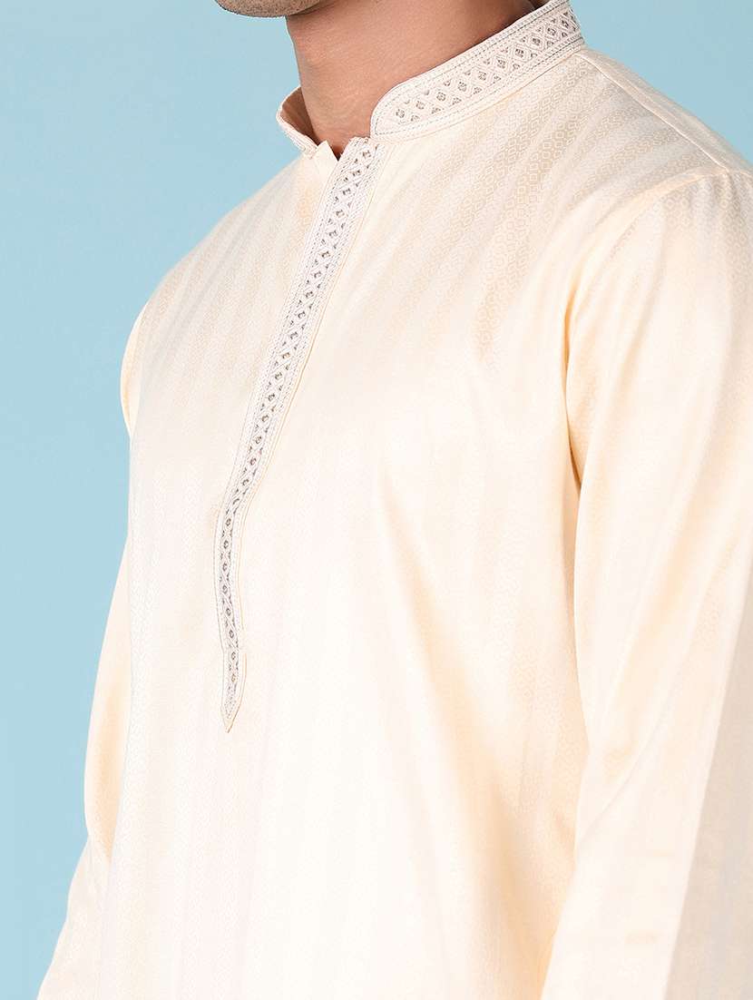 men stripes kurta churidar ethnic wear set - 21542553 -  Standard Image - 4