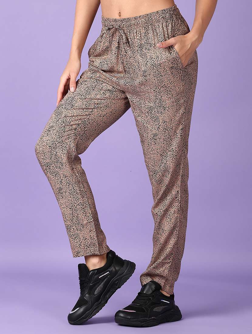 women beige printed mid rise pajama - 21542557 -  Standard Image - 1