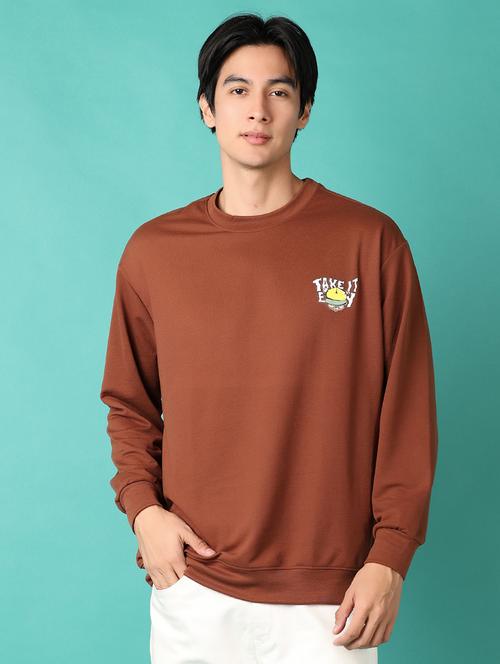 men round neck front & back print sweatshirt - 21542566 -  Standard Image - 0