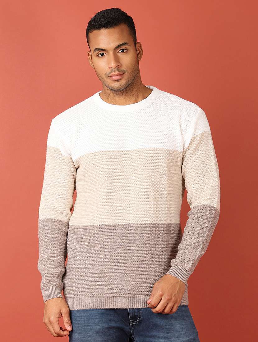men long sleeves color block pullover - 21542580 -  Standard Image - 1