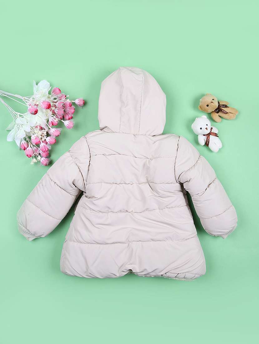 kids solid quilted hooded jacket - 21542581 -  Standard Image - 1