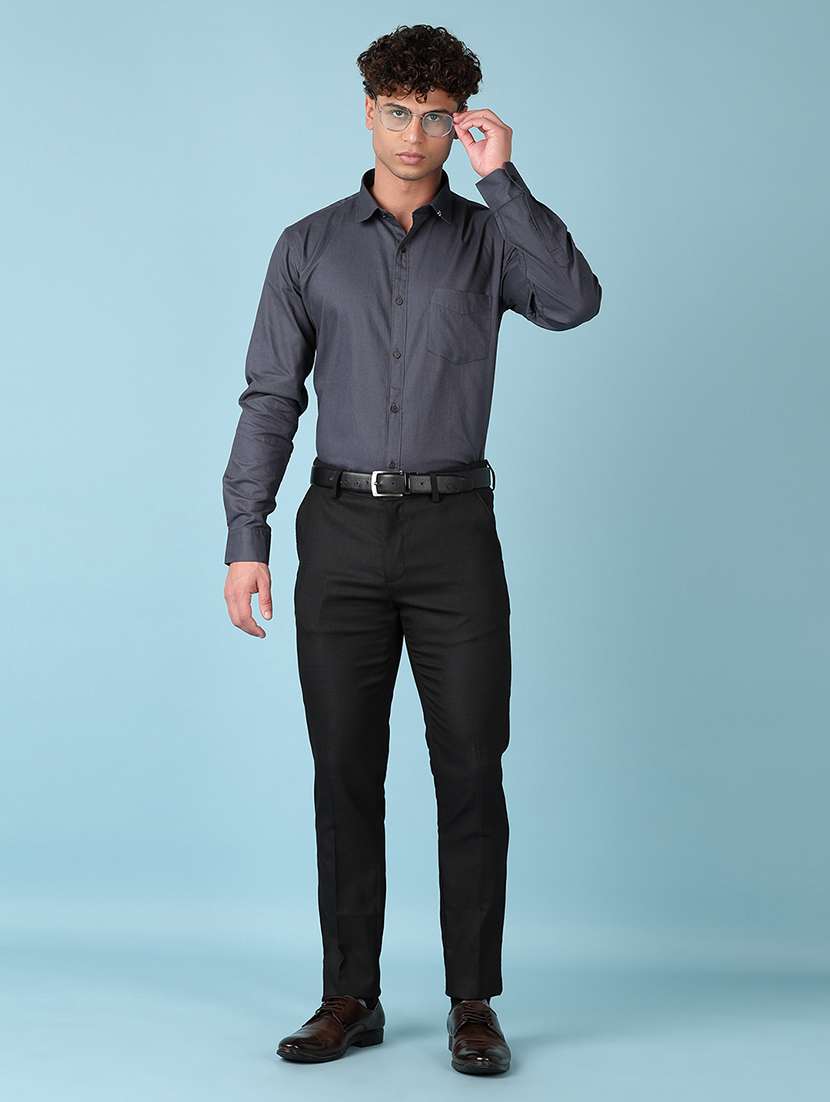 men long sleeves solid formal shirt - 21542596 -  Standard Image - 4