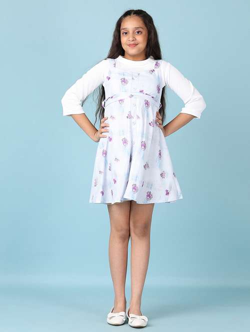 girls printed long sleeve frock - 21542602 - Standard Image - 0
