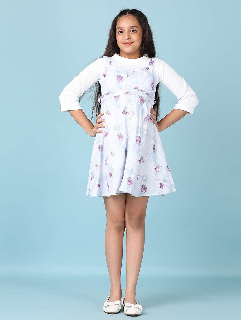 girls printed long sleeve frock - 21542602 - Zoom Image - 0