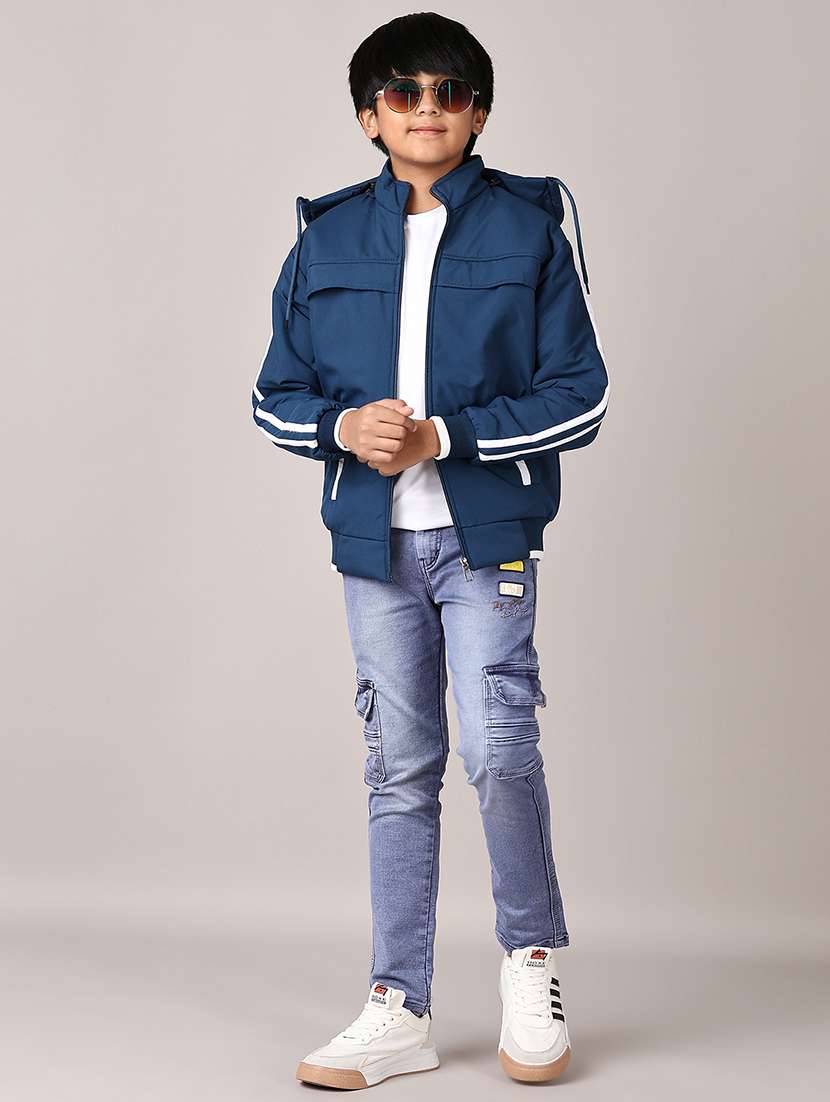 boys solid long sleeve hooded jacket - 21542649 -  Standard Image - 4