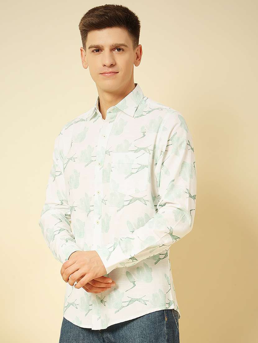 green cotton casual shirt