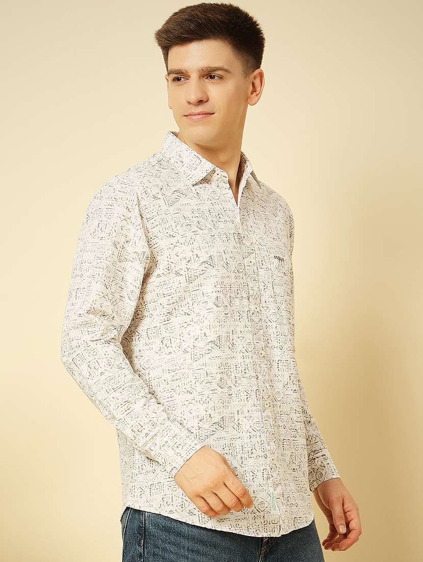 brown cotton casual shirt