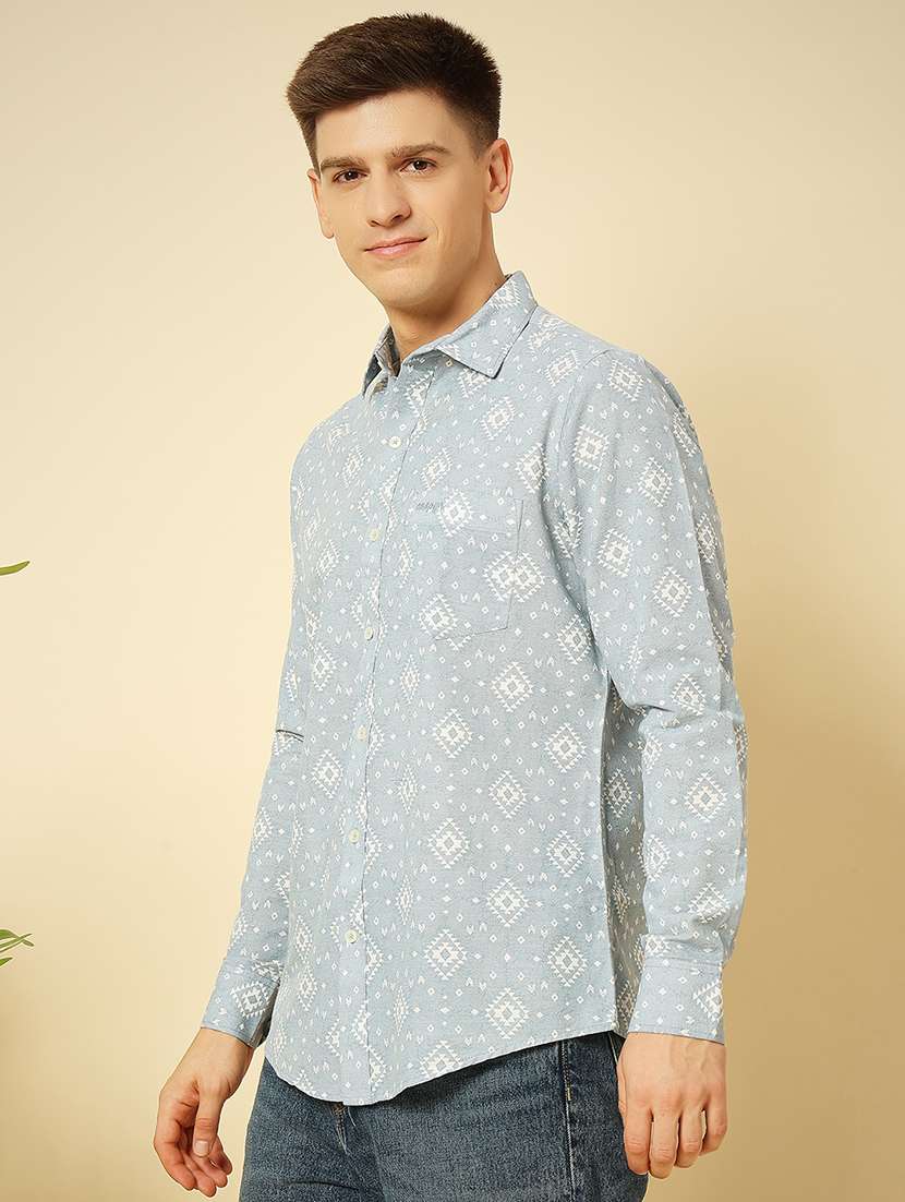 blue cotton casual shirt