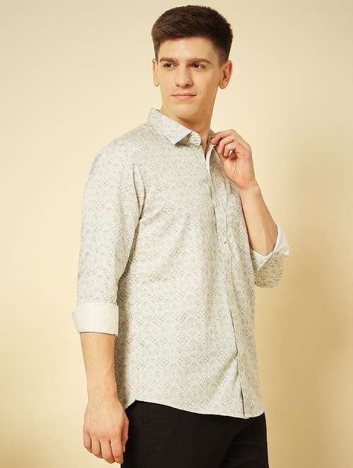green cotton casual shirt - 21543004 -  Standard Image - 0
