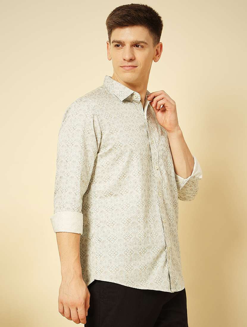 green cotton casual shirt - 21543004 -  Zoom Image - 0