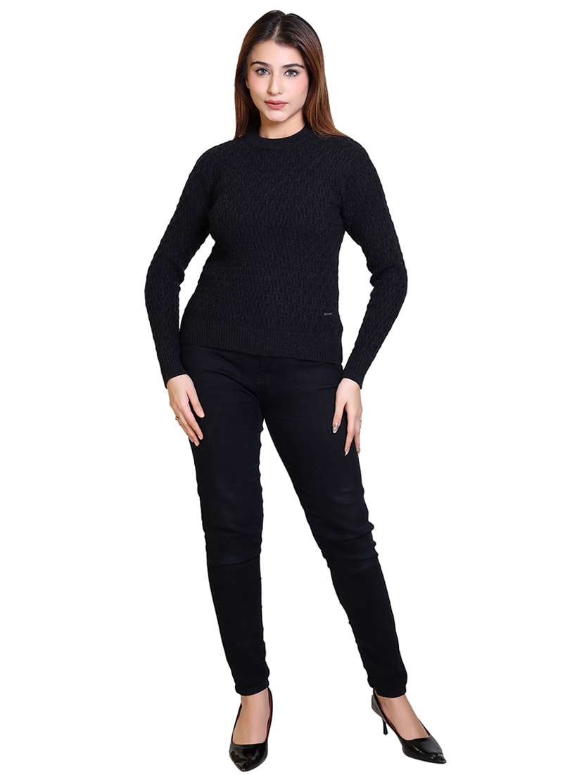 women self designed long sleeve pullover - 21543011 - Standard Image - 4