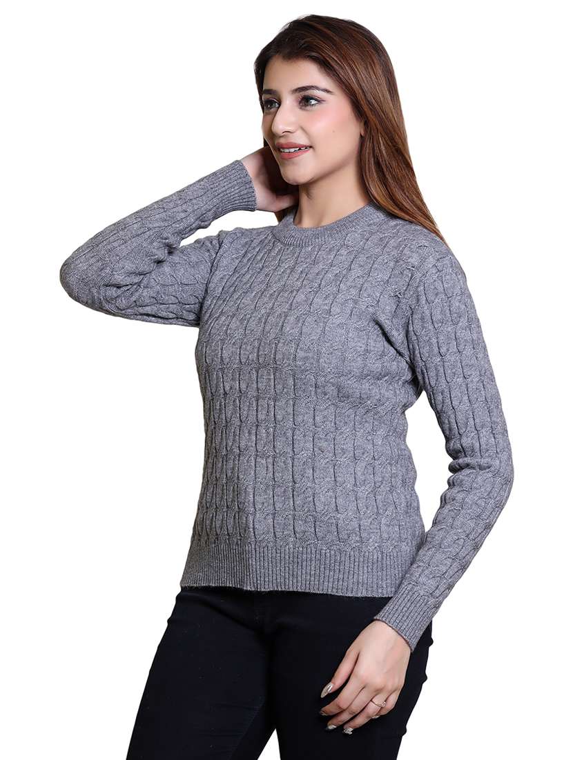 women self designed long sleeve pullover - 21543013 -  Standard Image - 1