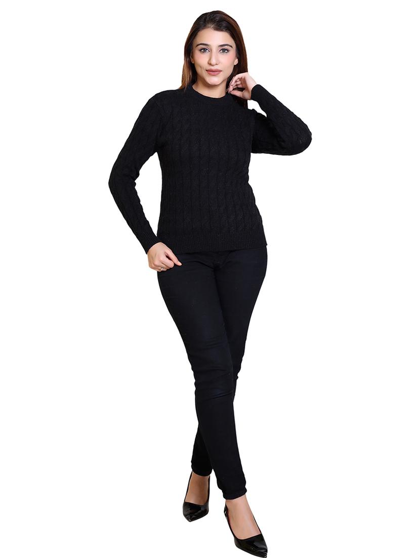 women self designed long sleeve pullover - 21543014 - Standard Image - 4