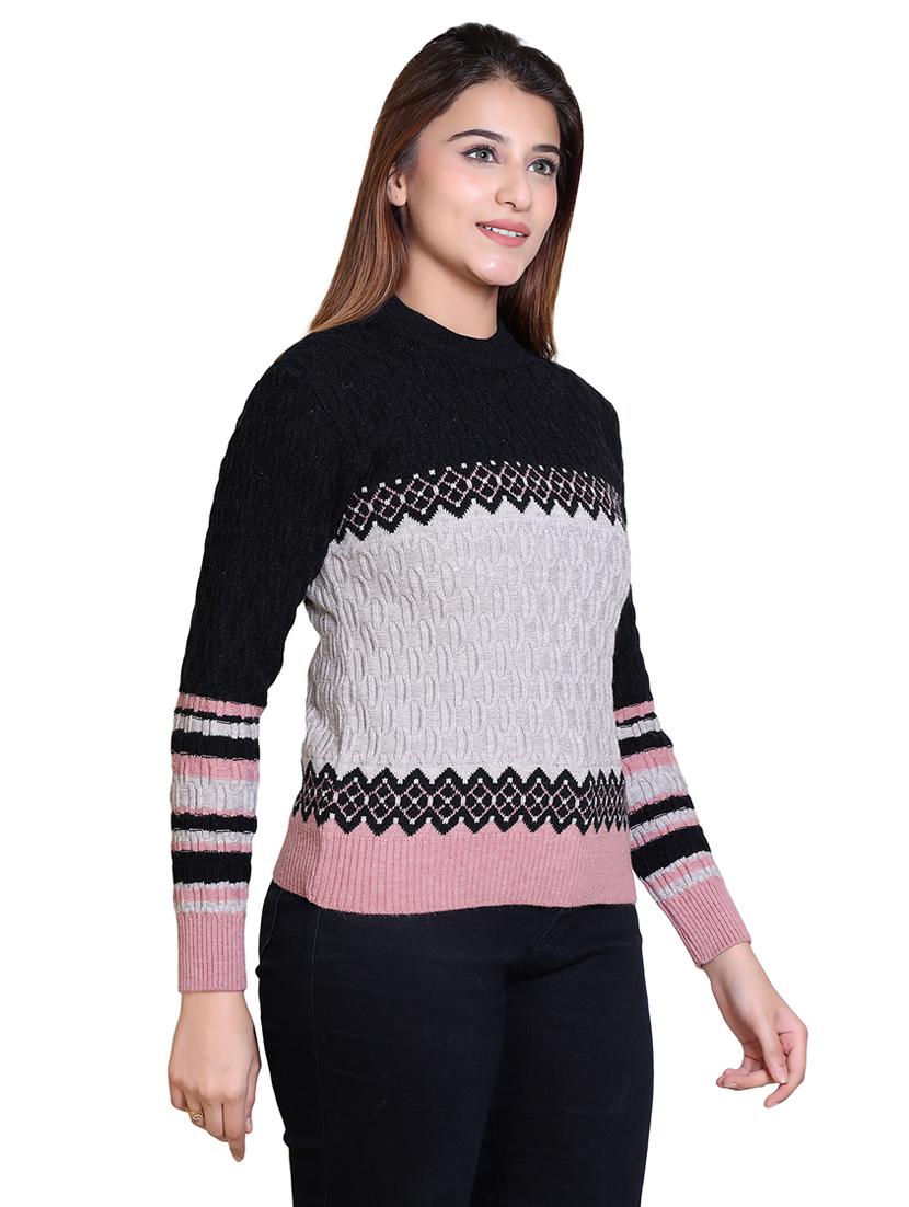 women color blocked long sleeve pullover - 21543029 - Standard Image - 1