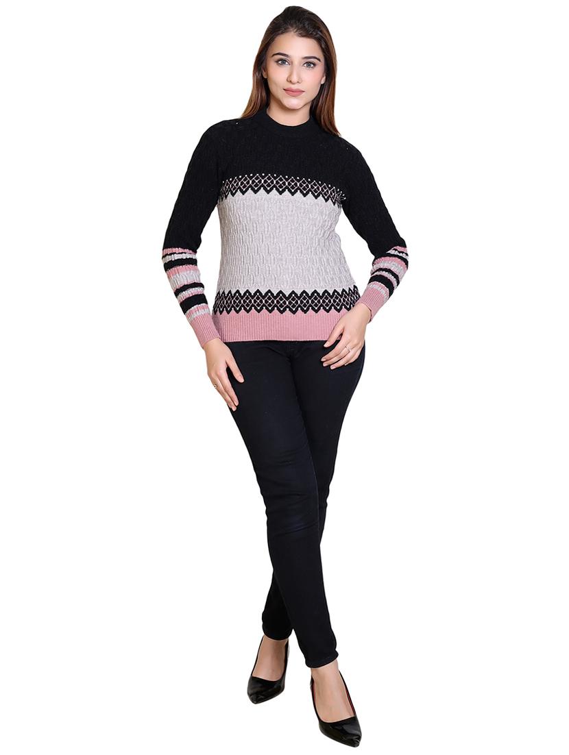 women color blocked long sleeve pullover - 21543029 - Standard Image - 4