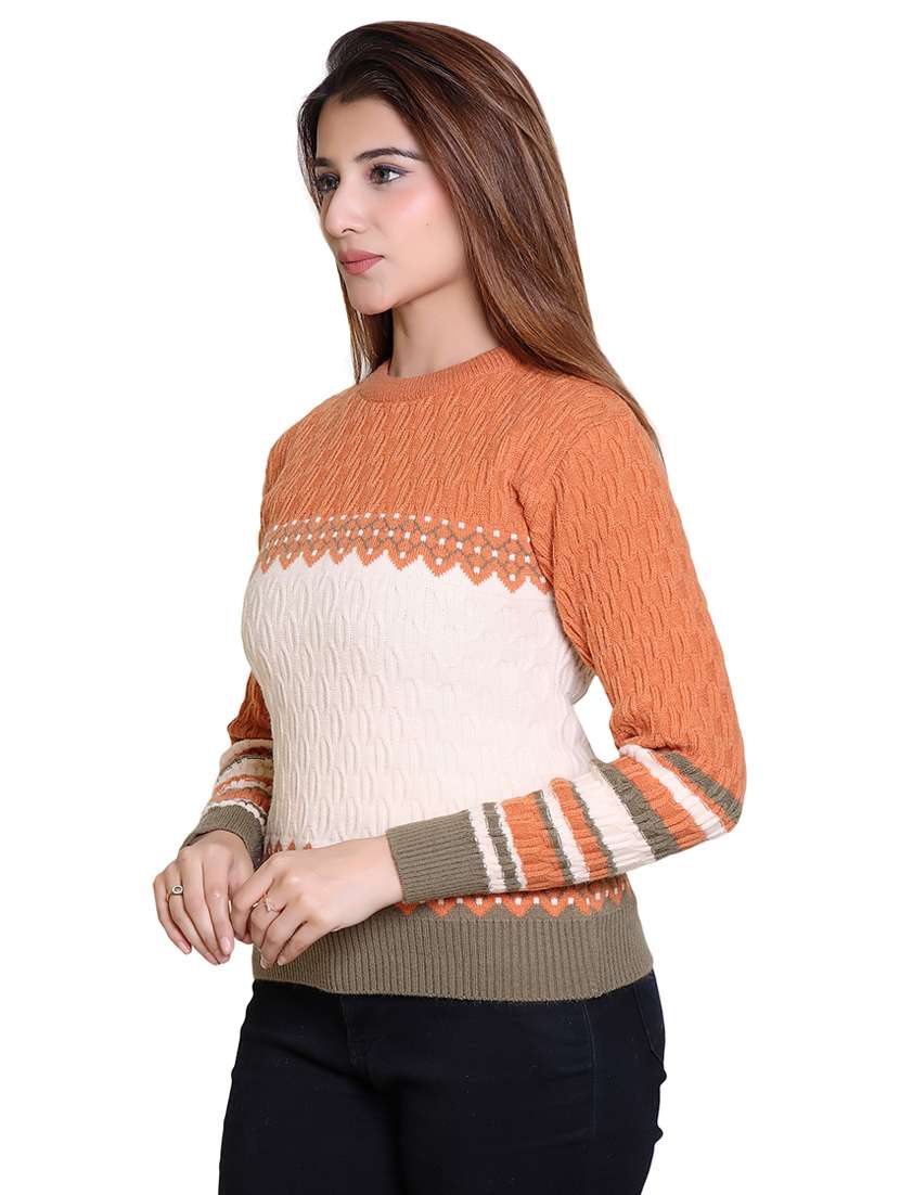 women color blocked long sleeve pullover - 21543031 - Standard Image - 1