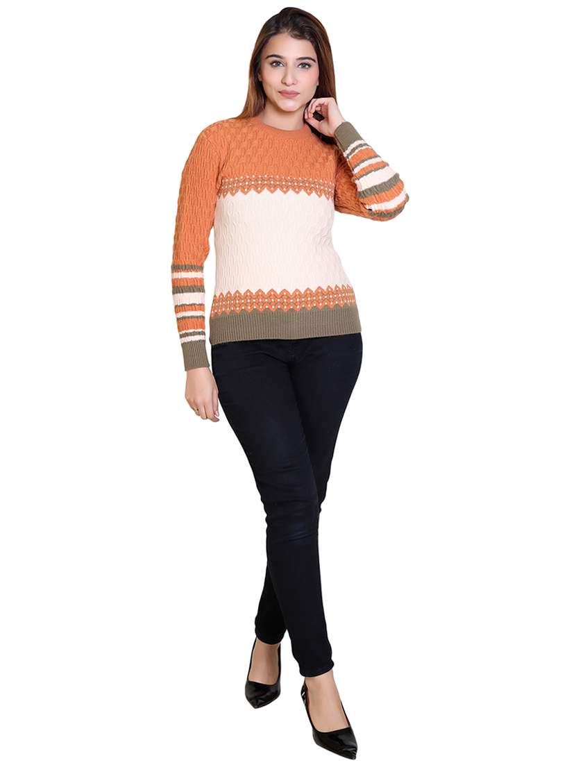 women color blocked long sleeve pullover - 21543031 - Standard Image - 4